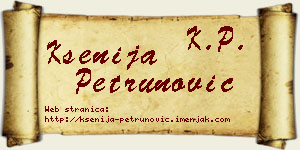 Ksenija Petrunović vizit kartica